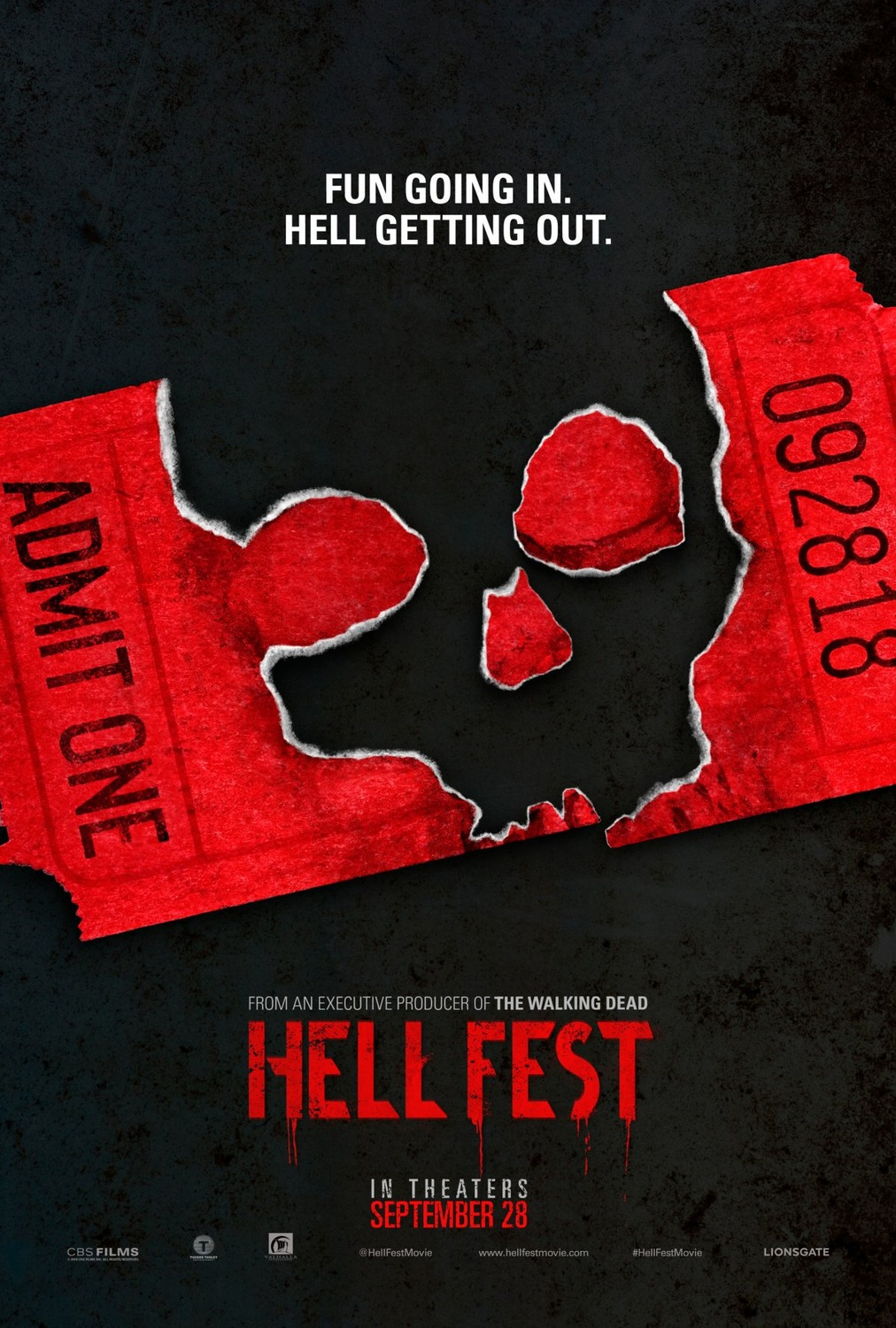 Hell Fest original DS movie poster 27x40 D/S Horror Advance Hellfest 