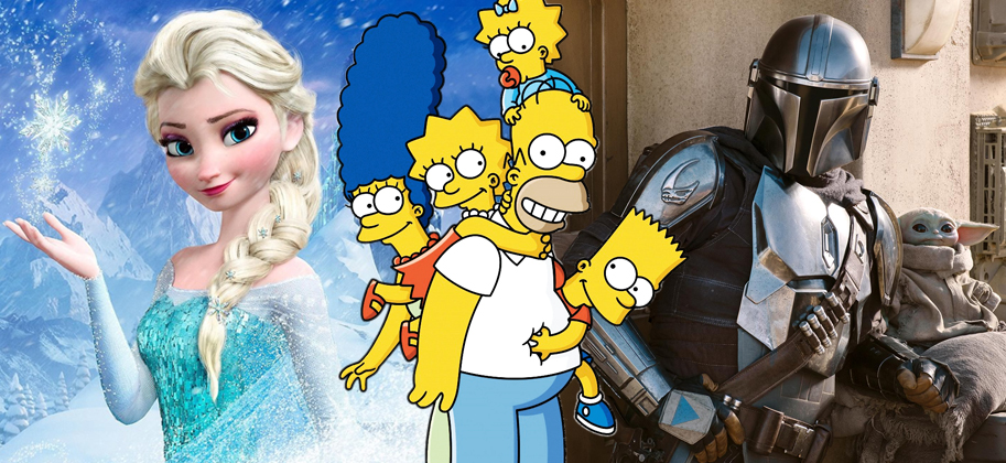 Disney+, The Simpsons, The Mandalorian, Frozen