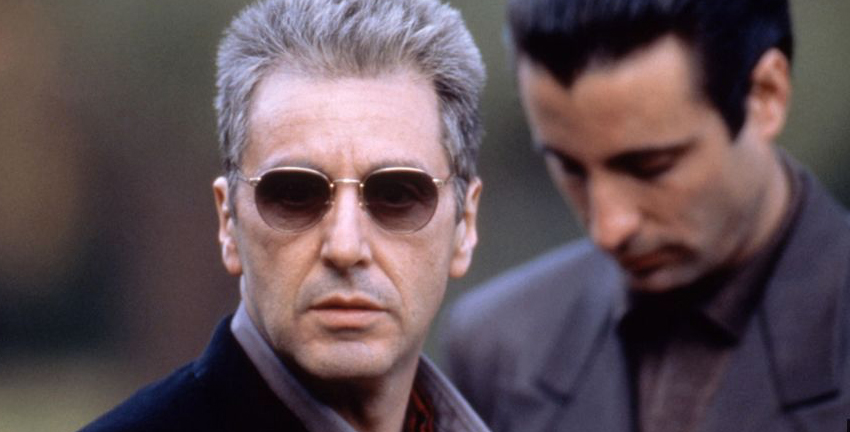 Andy garcia and Al Pacino in The Godfather, Coda: The Death of Michael Corleone