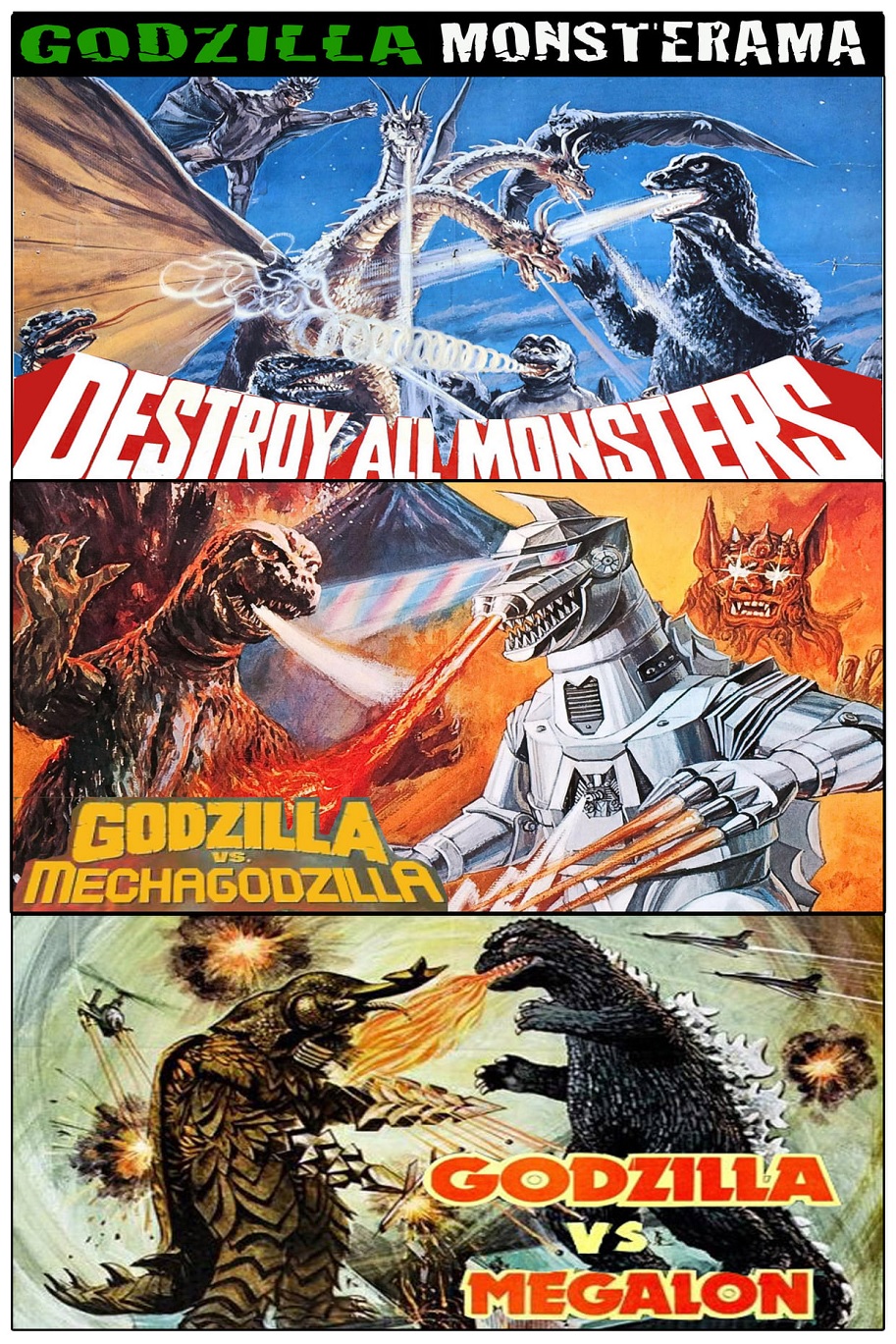 Godzilla Destroy All Monsters vs. Megalon vs. Mechagodzilla