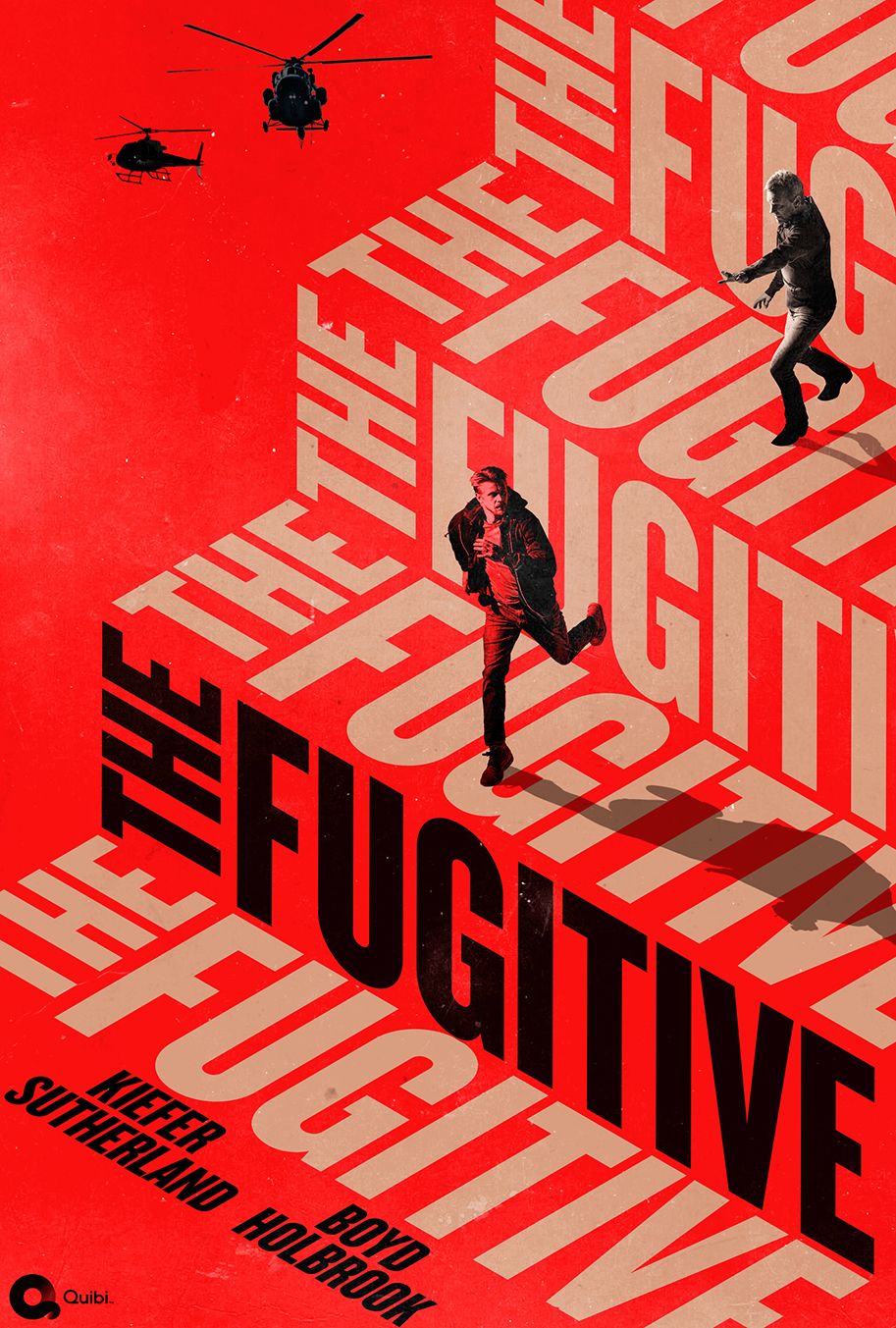 The Fugitive, Quibi, Kiefer Sutherland, Boyd Holbrook, poster