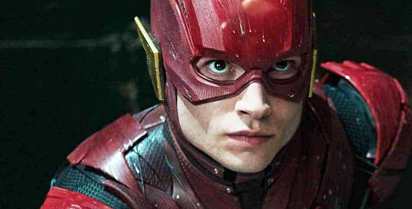 the flash movie logo Ezra Miller