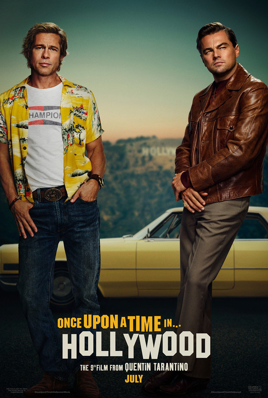 Once Upon a Time in Hollywood, Quentin Tarantino, Brad Pitt, Leonardo DiCaprio, poster