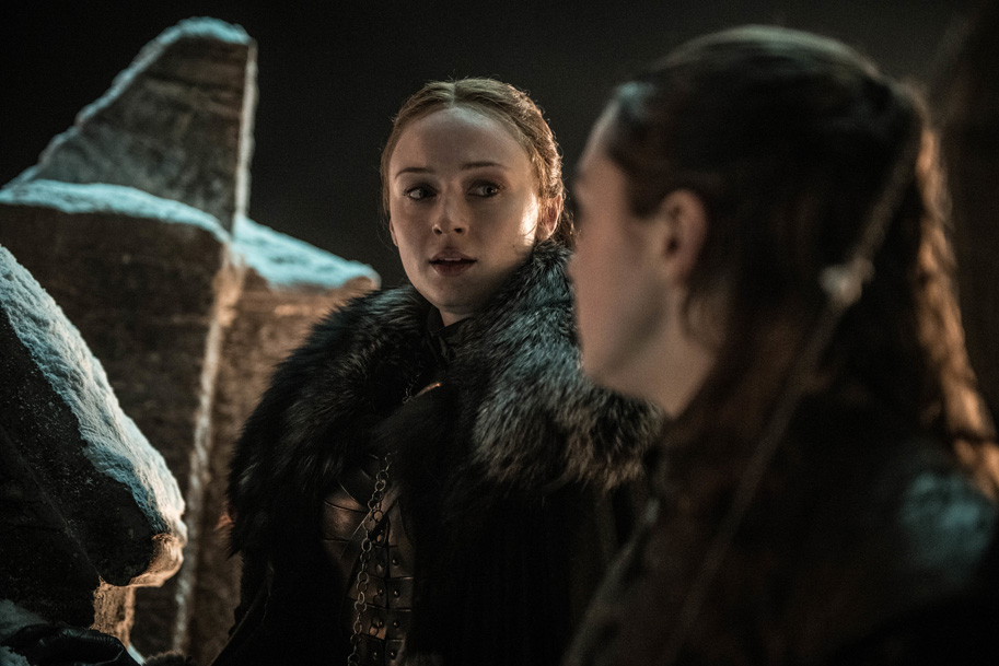game of thrones, sansa, arya, stark, season 8