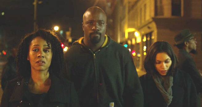 Alfre Woodard, comic book, Drama, Luke Cage, Luke Cage TV Review, Mahershala Ali, Marvel Studios, Marvel's Luke Cage, Mike Colter, Netflix, Rosario Dawson, Superhero, TV Review