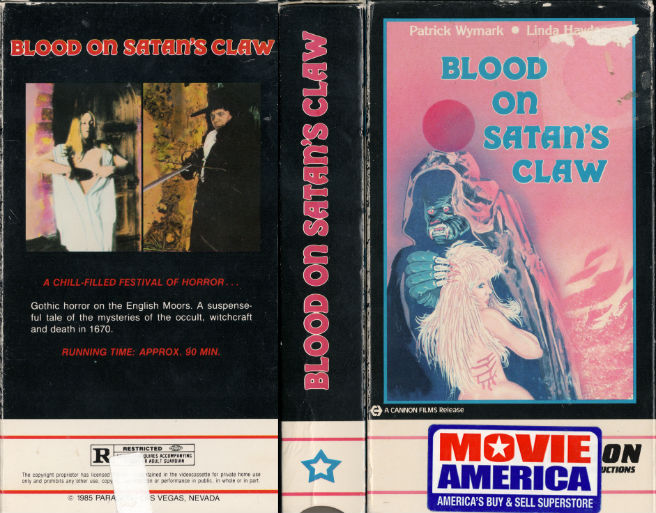 THE BLOOD ON SATANS CLAW Movie POSTER Horror 80's VHS Art