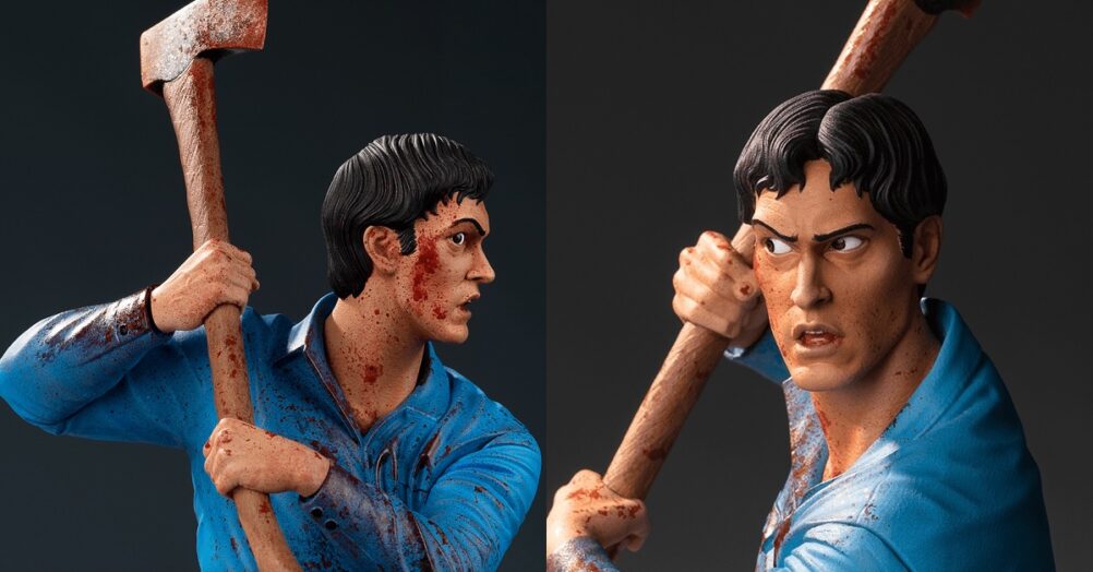 Dark Horse is celebrating the 40th anniversary of The Evil Dead with a 13 inch Ash Williams statue (with Cheryl under the cellar door).