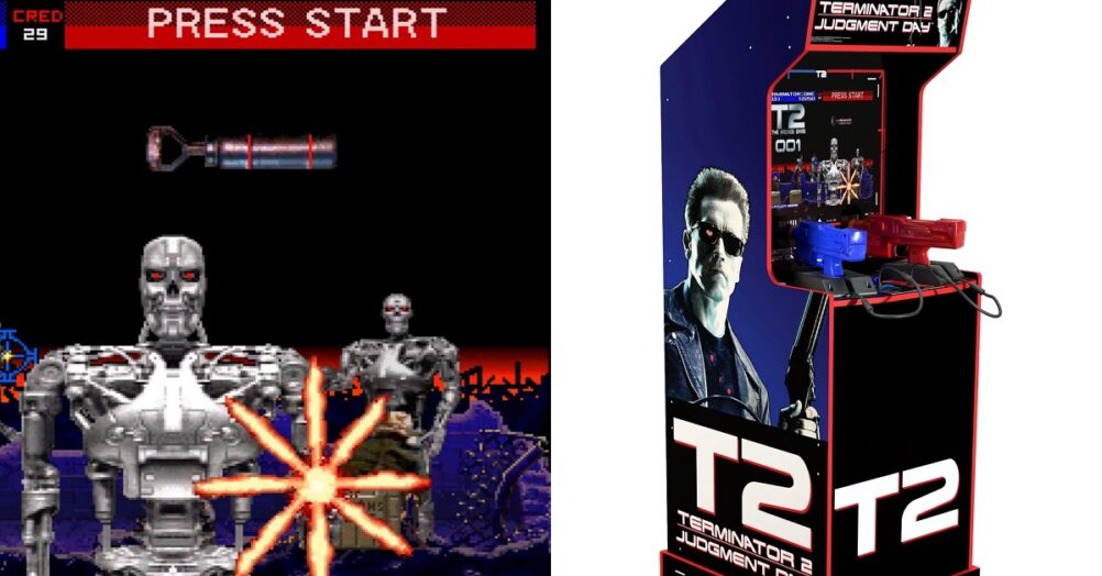 Arcade1Up will start accepting pre-orders for their Terminator 2 home arcade machine in November. The game was originally released in 1991.