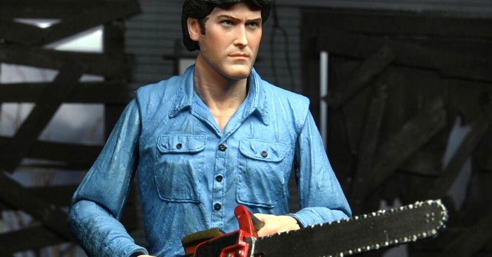 NECA has fully revealed their new Ash Williams figure and his accessories, celebrating the 40th anniversary of Sam Raimi's The Evil Dead.