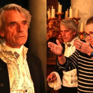 Images from the set of Darren Lynn Bousman's horror film The Cello show Jeremy Irons and Tobin Bell in their character costumes.