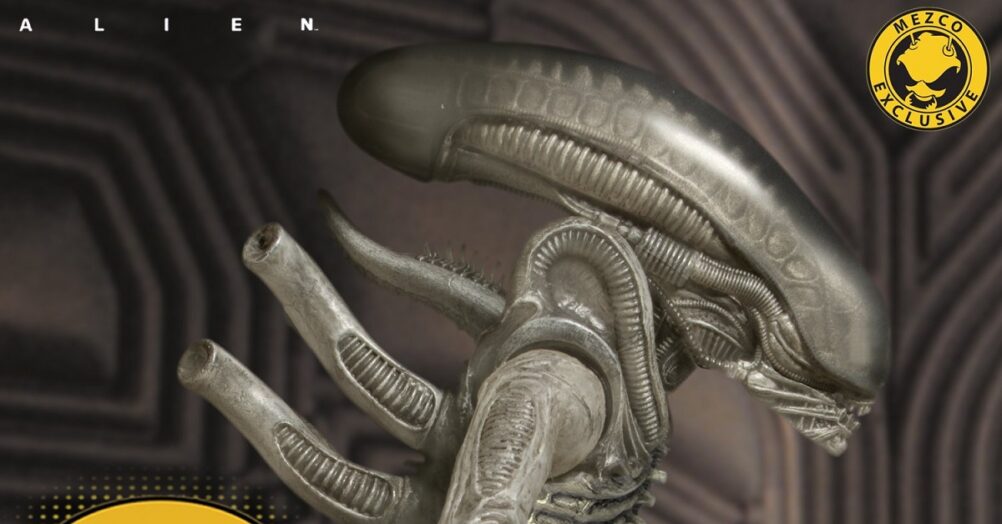 In 2022, Mezco Toyz is releasing a figure based on H.R. Giger's original design of a pale, translucent version of the Alien xenomorph.