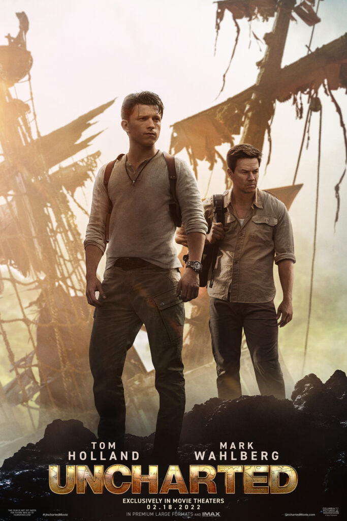 Tom Holland, Uncharted, poster, Mark Walhberg