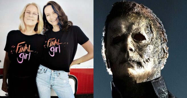 A picture taken on the set of Halloween Ends shows Jamie Lee Curtis, Andi Matichak, and Kyle Richards celebrating their "final girls" status