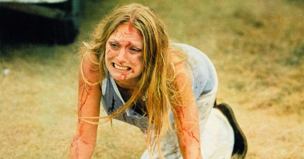 Alexandra Daddario's stunt double Elena Sanchez performed a stunt as original Chainsaw heroine Sally Hardesty in Texas Chainsaw 3D.