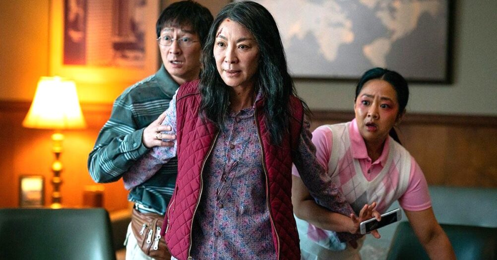 Michelle Yeoh and Jamie Lee Curtis star in the wild sci-fi adventure comedy Everything Everywhere All at Once, coming from A24