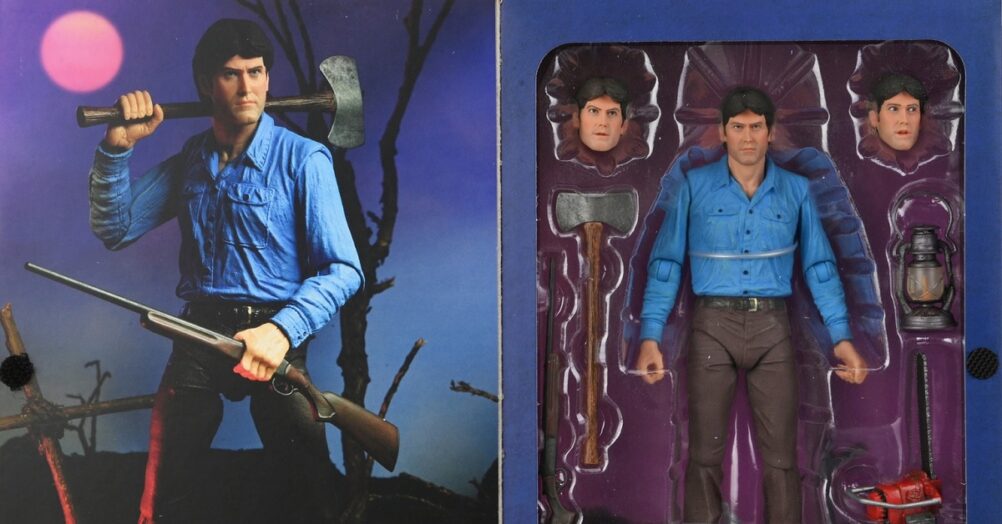NECA has released images of the VHS-style packaging their 40th anniversary The Evil Dead Ash Williams figure will be coming in.