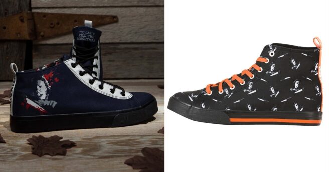 Fun.com has unveiled two new styles of shoes inspired by the Halloween franchise and iconic masked slasher Michael Myers.