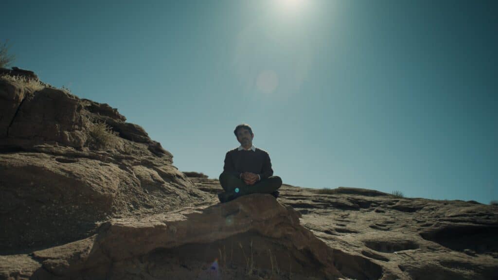 Chris Messina's cult figure looks on in The Aviary.