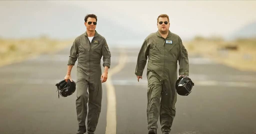 Top Gun: Maverick: Tom Cruise takes James Corden on a series of terrifying  flights