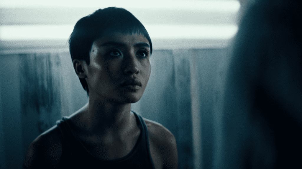 Brianne Tju stares intently in Gone in the Night (2022).