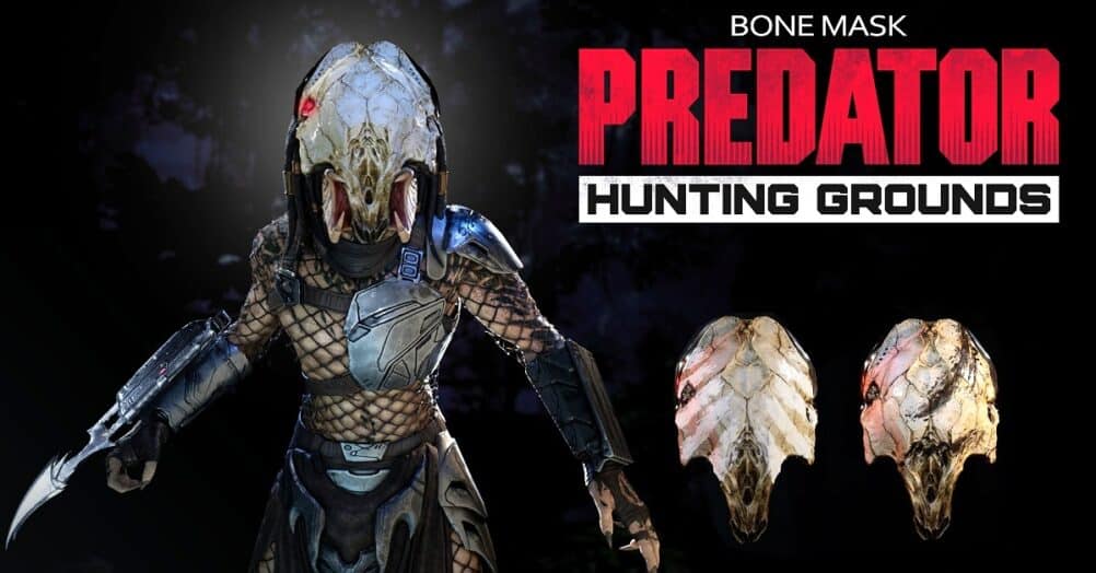 The bone mask the Predator wears in the new movie Prey is being added to the Predator: Hunting Grounds video game this month.