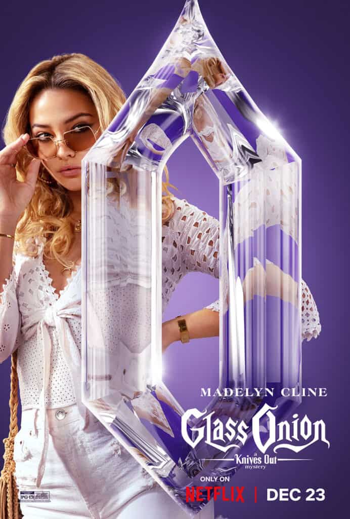Glass Onion, Rian Johnson, Netflix, Glass Onion character posters, Madelyn Cline