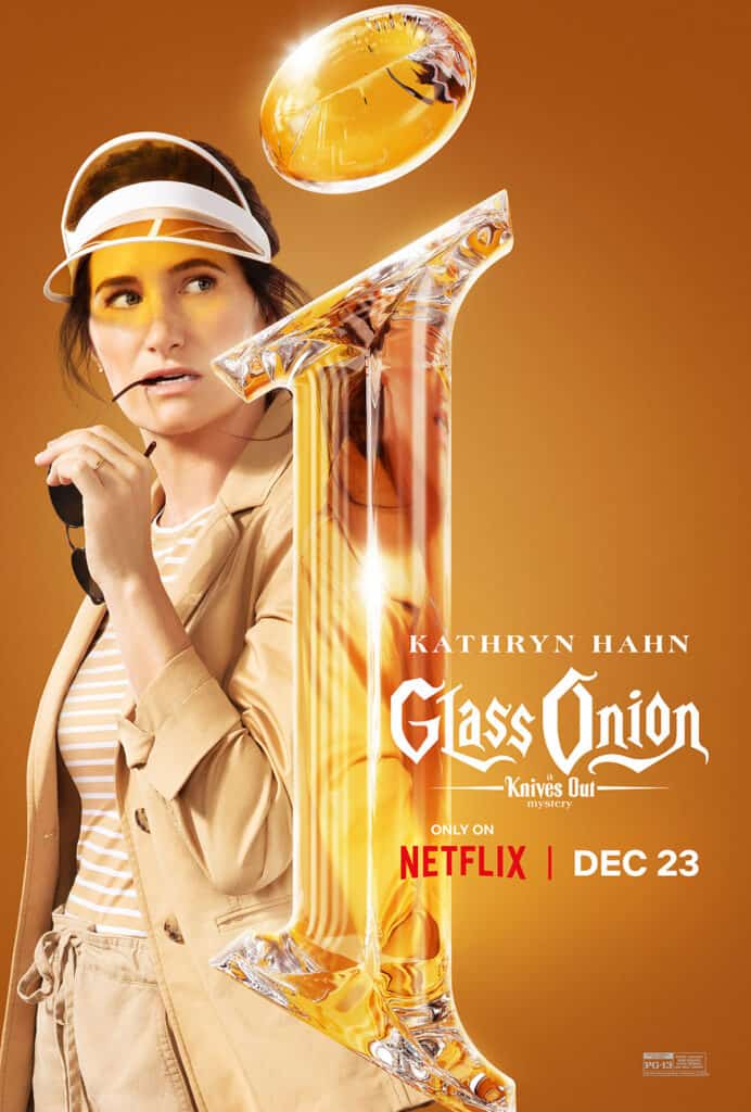 Glass Onion, Rian Johnson, Netflix, Glass Onion character posters, Kathryn Hahn