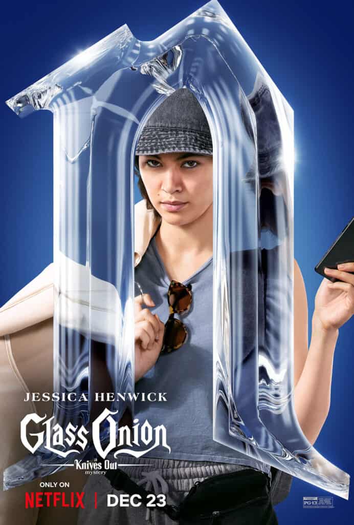 Glass Onion, Rian Johnson, Netflix, Glass Onion character posters, Jessica Henwick