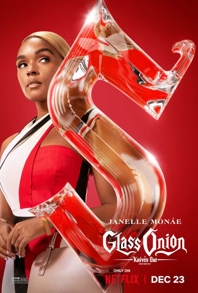 Glass Onion, Rian Johnson, Netflix, Glass Onion character posters, Janelle Monae