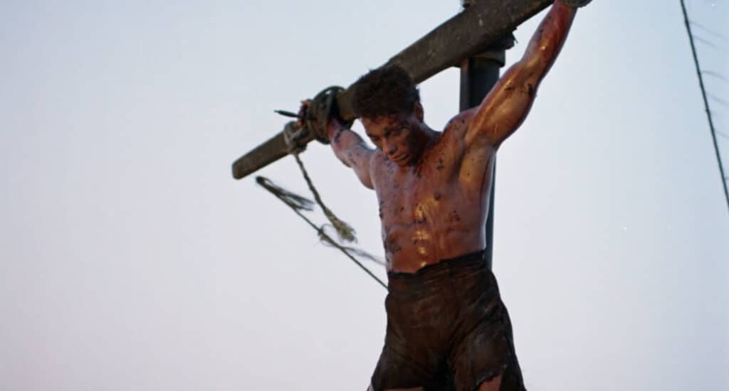 Jean Claude Van Damme crucified