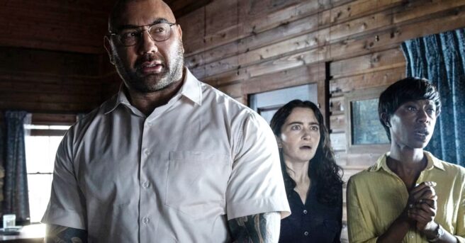 A featurette takes a behind-the-scenes look at M. Night Shyamalan's new thriller Knock at the Cabin, starring Dave Bautista