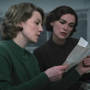 First look images from the Ridley Scott-produced Boston Strangler movie feature Keira Knightley and Carrie Coon.