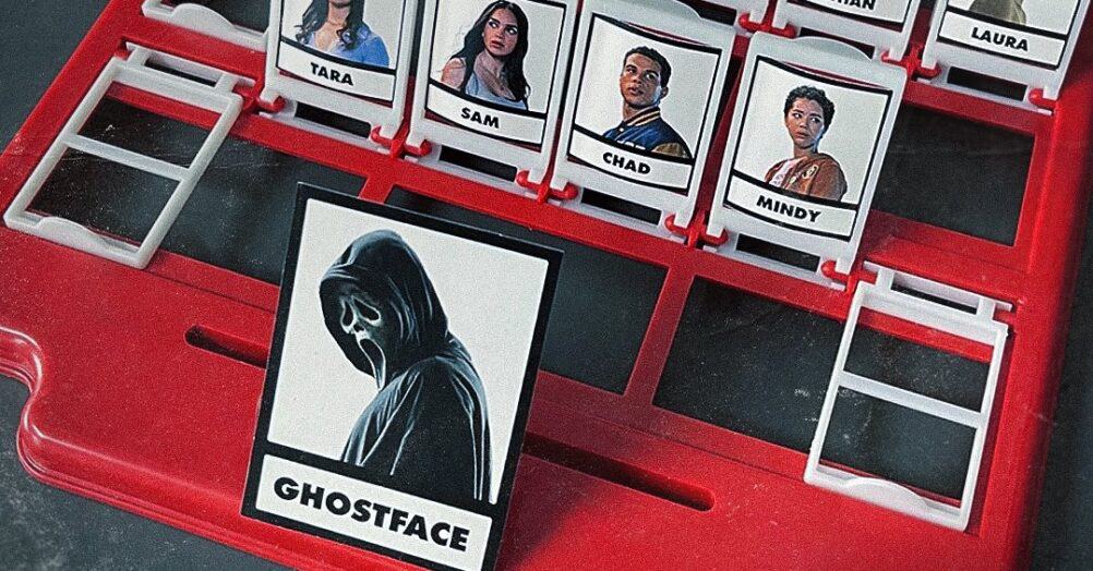 New promo art for Scream 6 was inspired by the classic board game Guess Who? Who is in the Ghostface costume this time?