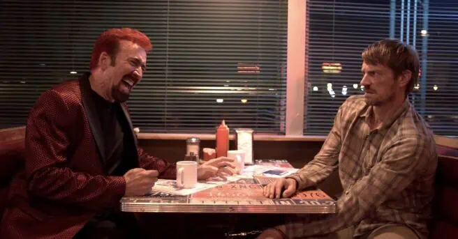 The first image from the psychological thriller Sympathy for the Devil shows the characters played by Nicolas Cage and Joel Kinnaman