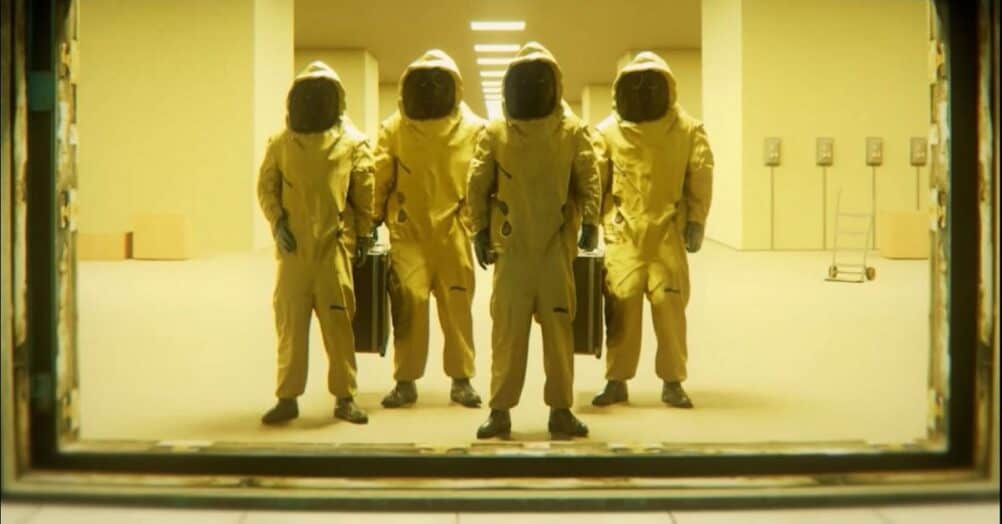 A teaser trailer has been released for the sci-fi horror film Backrooms, produced by A24, Atomic Monster, and 21 Laps