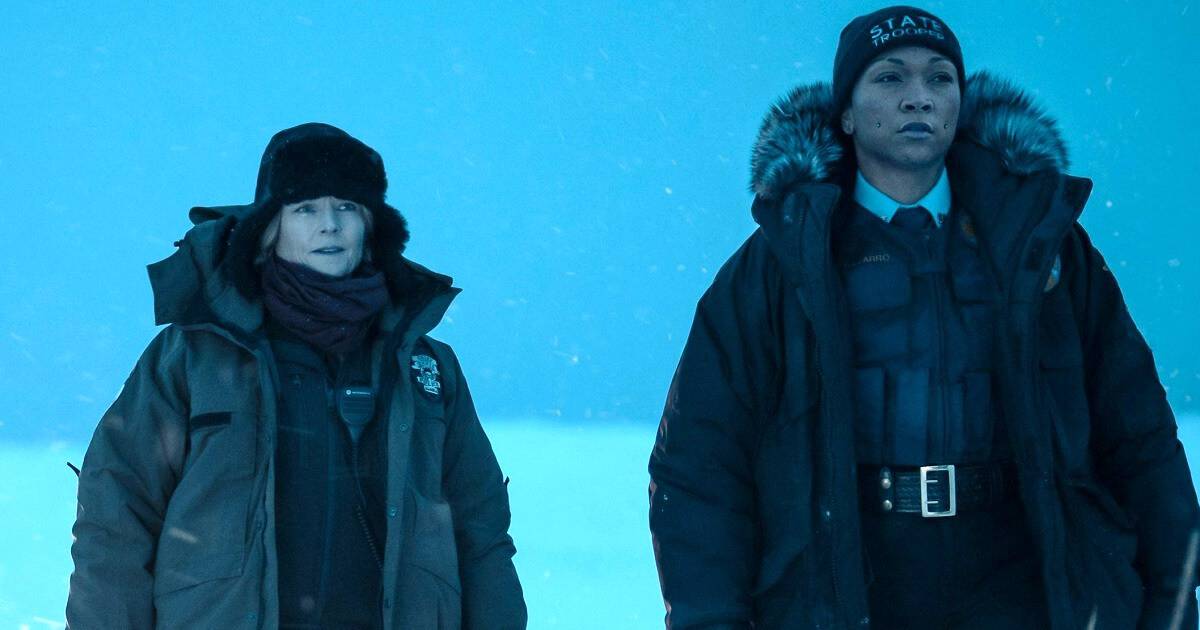 An image from HBO's True Detective: Night Country shows the lead characters played by Jodie Foster and Keli Reis