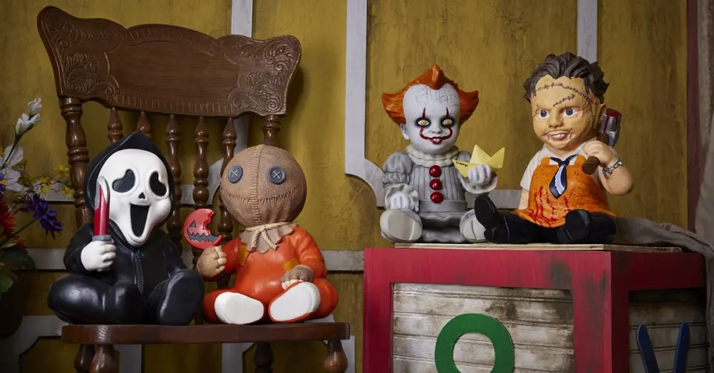 Spirit Halloween has unveiled a line of Horror Babies, featuring infant versions of Leatherface, Pennywise, Ghostface, and Sam