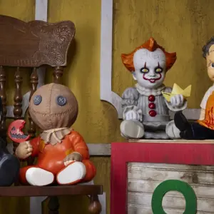 Spirit Halloween has unveiled a line of Horror Babies, featuring infant versions of Leatherface, Pennywise, Ghostface, and Sam
