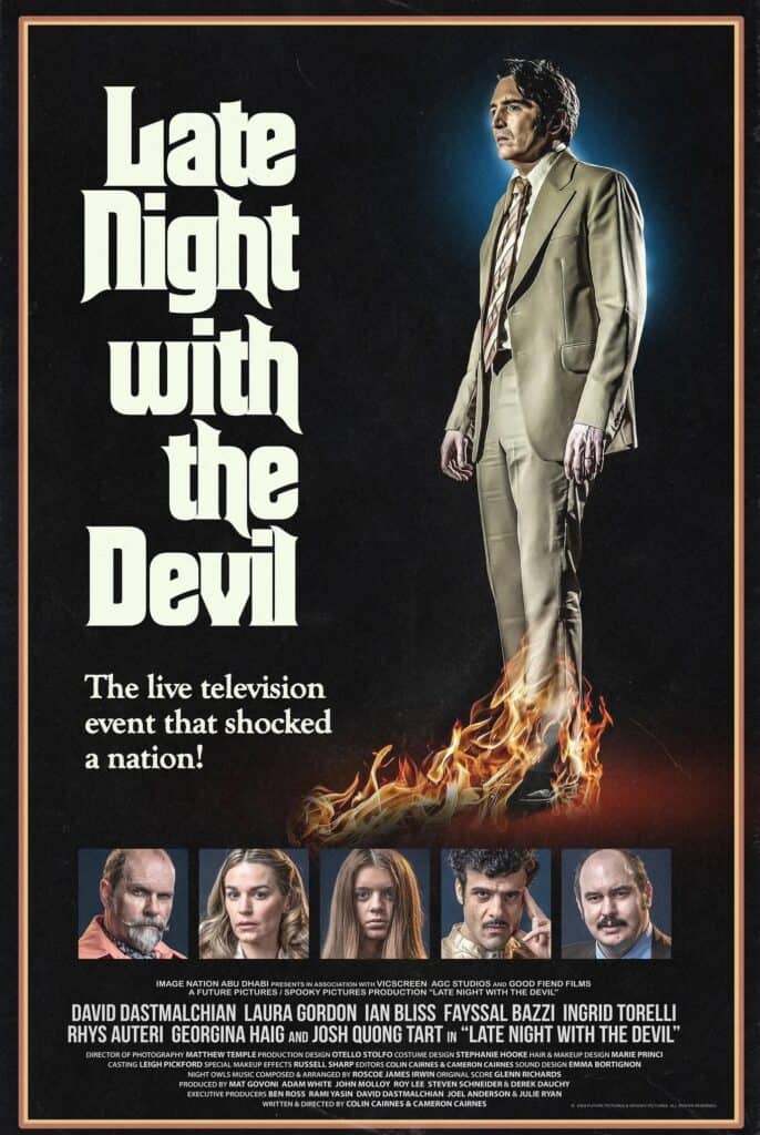 Late Night With the Devil poster features David Dastmalchian in 1977-set horror film