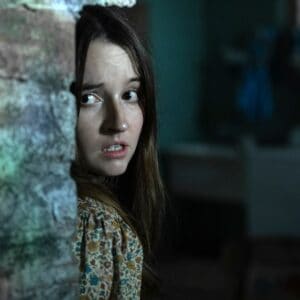 A couple clips show creepy scenes from the alien invasion thriller No One Will Save You, directed by Brian Duffield, starring Kaitlyn Dever