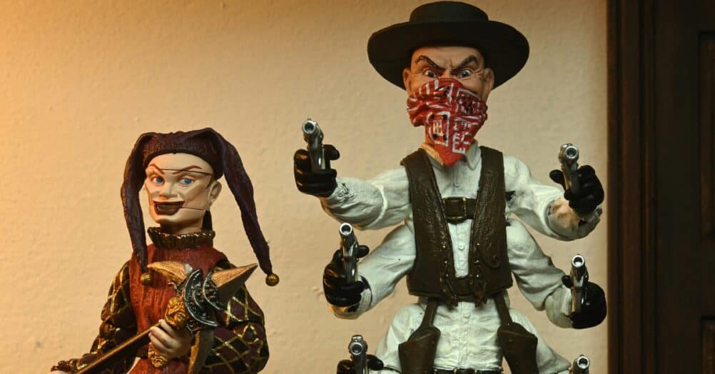The collectible makers at NECA will be releasing action figures based on the Puppet Master characters Six-Shooter and Jester