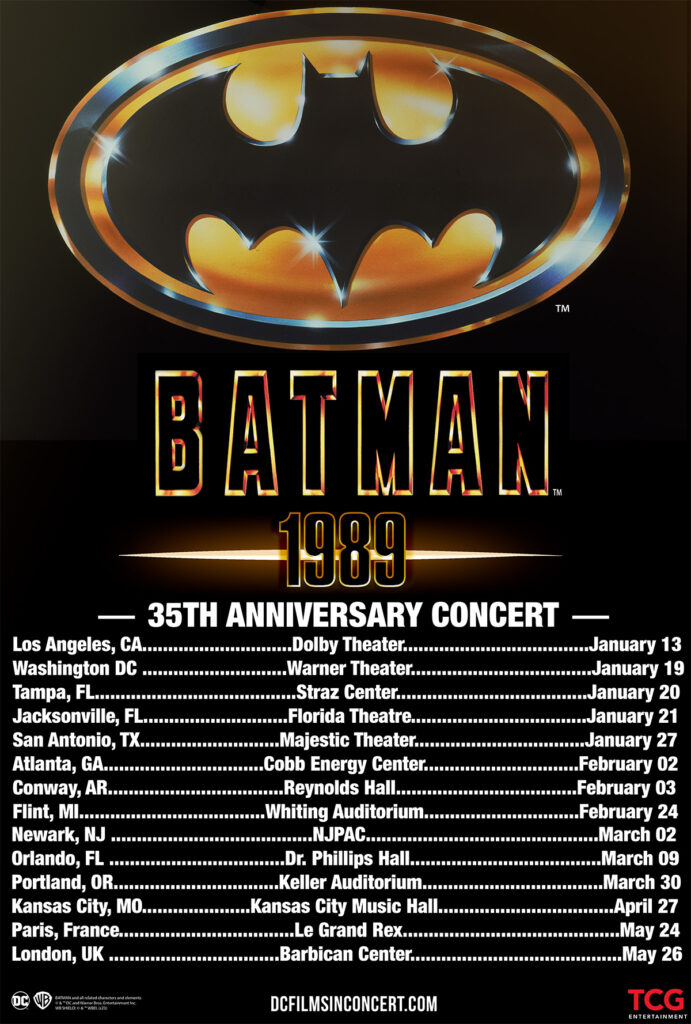 Batman '89 Live Concert Tour, dates, poster, Tim Burton