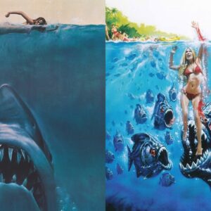 The debut episode of the Horror Movie Rip-Off video series looks at Steven Spielberg's Jaws and Joe Dante's Piranha
