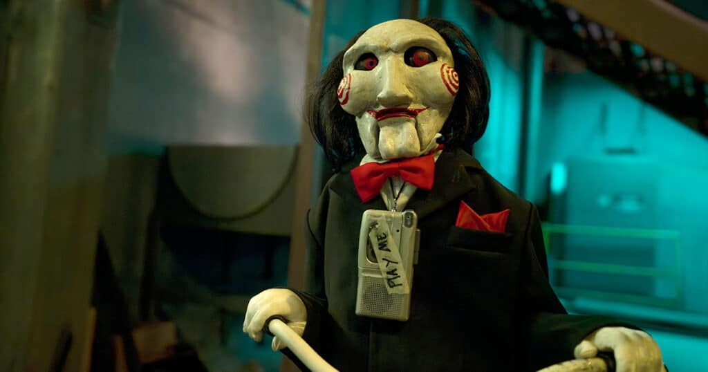 A new promo for this weekend's release of Saw X features Billy the puppet in a parody of the MTV series Cribs