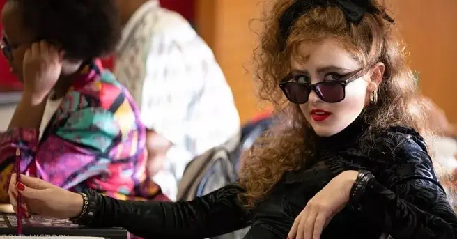 A pair of first look images show Kathryn Newton and Cole Sprouse in the Zelda Williams / Diablo Cody horror comedy Lisa Frankenstein