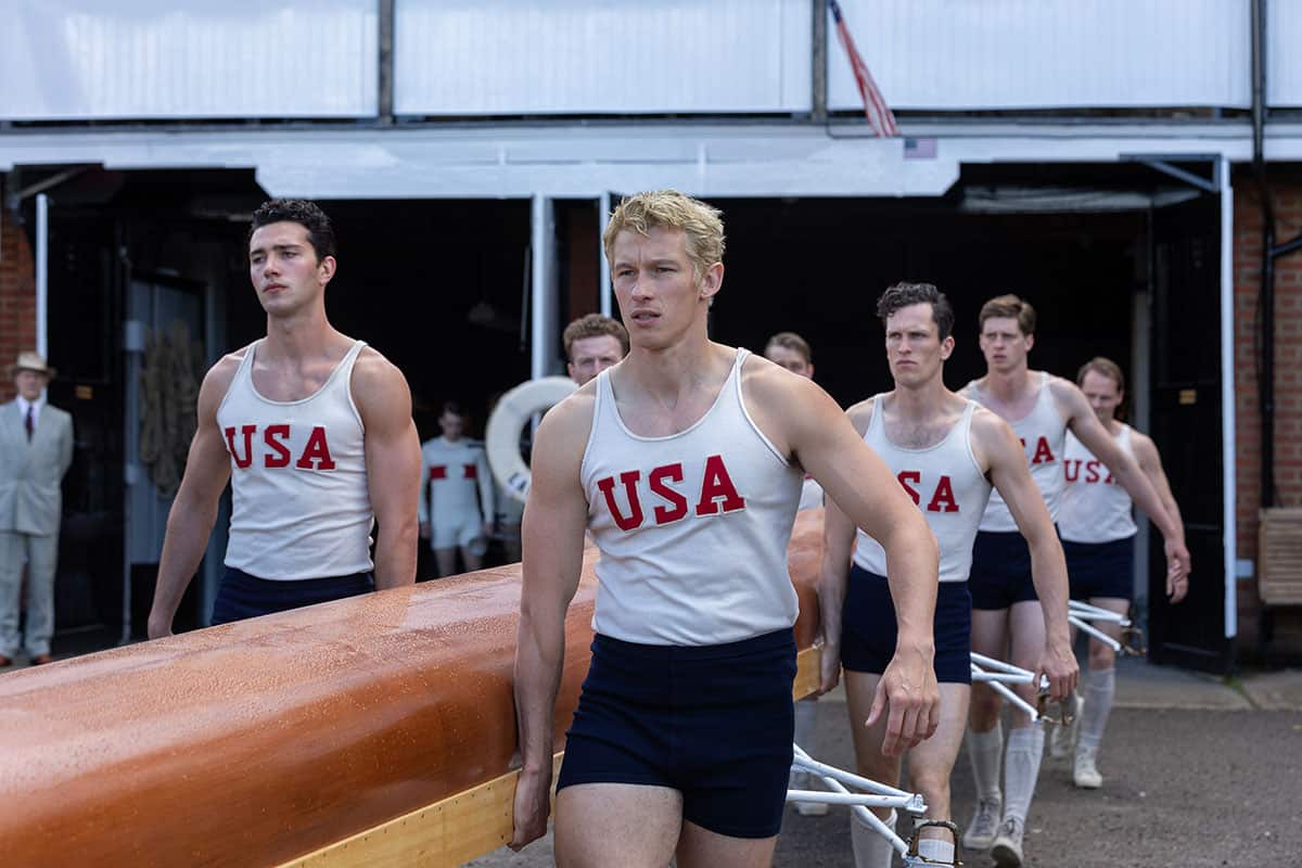 The Boys in the Boat featurette and images showcase the George Clooney-directed underdog sports drama