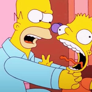 Homer strangling Bart, The Simpsons