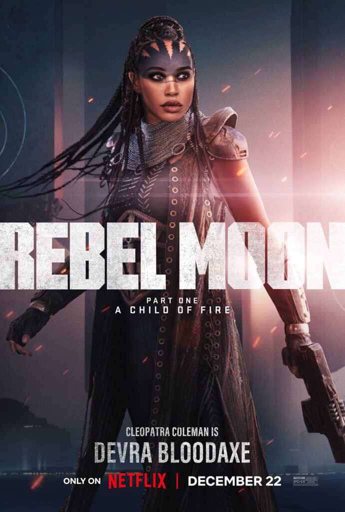 Rebel Moon, Character Poster, Netflix, Zack Snyder, Devra