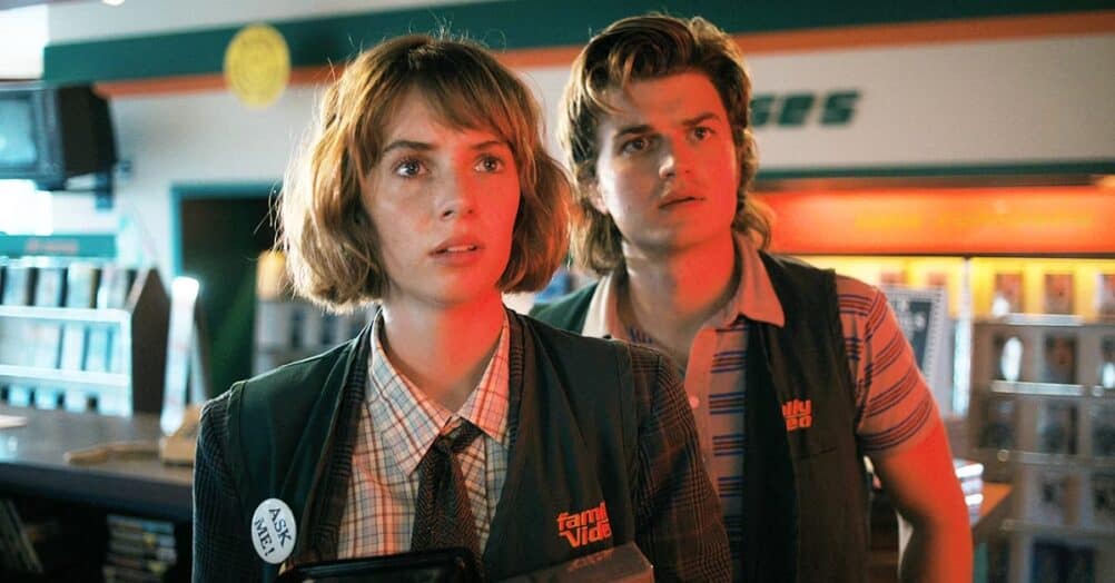 A behind-the-scenes picture from the production of Stranger Things season 5 shows Maya Hawke and Joe Keery, back as Robin and Steve