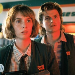 A behind-the-scenes picture from the production of Stranger Things season 5 shows Maya Hawke and Joe Keery, back as Robin and Steve